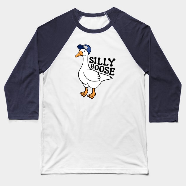 Silly Goose with Baseball Hat Baseball T-Shirt by Downtown Rose